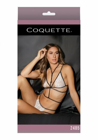 Kanten Bralette, Slipje en Harnas Zonder Kruis - One Size O/S