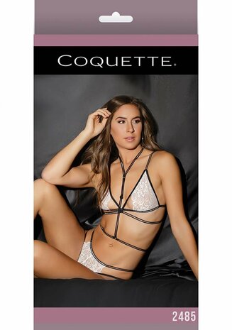Kanten Bralette, Slipje en Harnas Zonder Kruis - One Size O/S