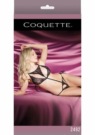 Kruisloze Teddy met Gestrikte Zijkant & Cutouts - One Size O/S