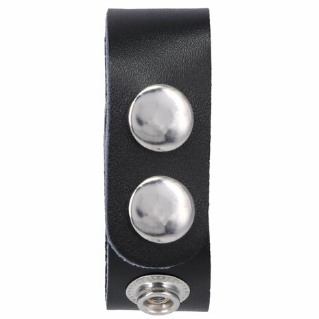 The Leather 3 Snap - Black