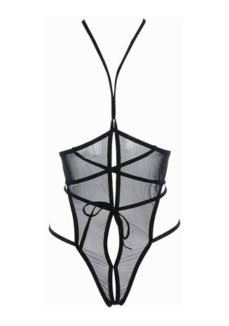 Teddy Open Cup Nicola S/M - Black S/M