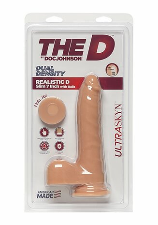 D Slim - Realistische ULTRASKYN Dildo met Ballen - 18 cm