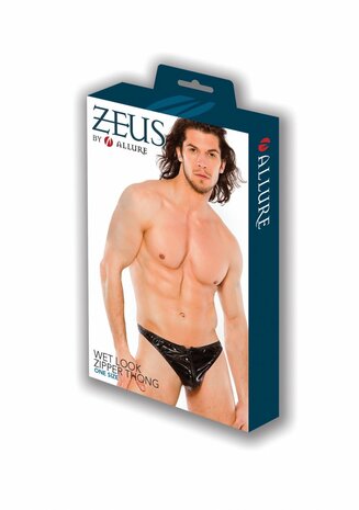 Wetlook String met Rits - One Size O/S