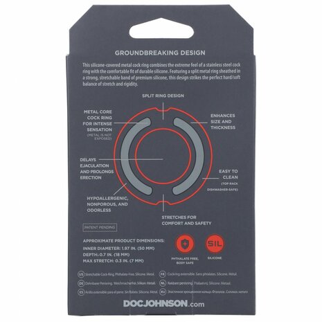 Siliconen Cockring met Metalen Binnenkant - 50 mm