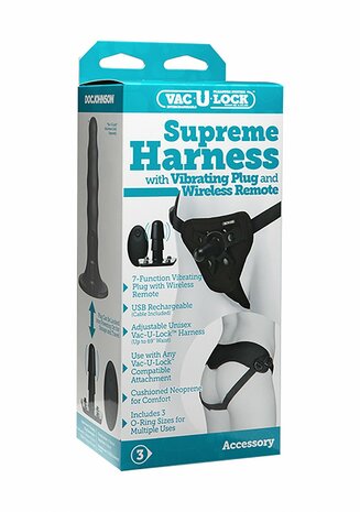 Supreme Harnas met Vibrerende Plug en Afstandsbediening