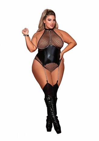 Visnet Teddy met Kettinglijn - Plus Size O/S Queen
