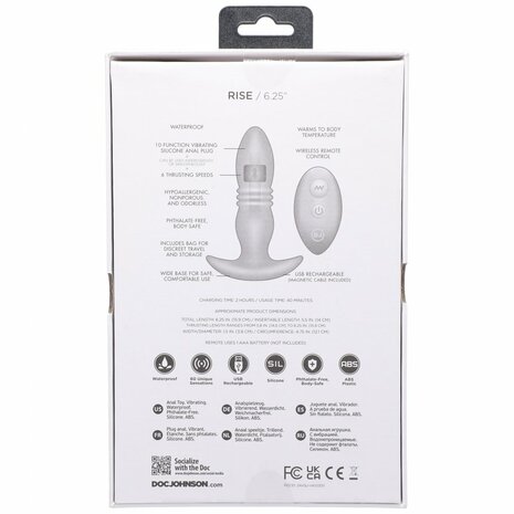 Rise - Siliconen Anaal Plug met Afstandsbediening