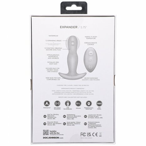 Expander - Siliconen Anaal Plug met Afstandsbediening