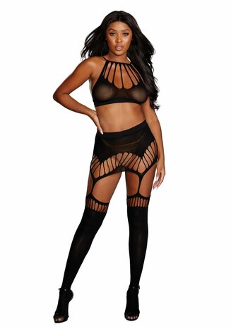 Set met Naadloze Bralette en Kousenband - One Size O/S