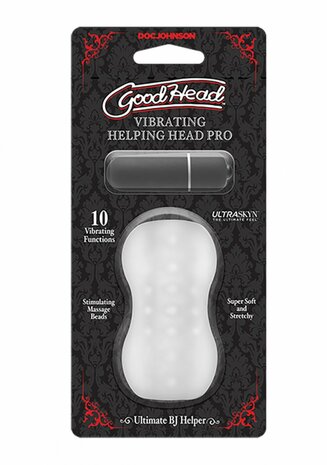 Helping Head Pro - Vibrating Masturbator Sleeve - Frost