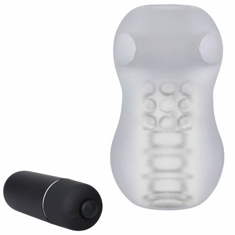 Helping Head Pro - Vibrating Masturbator Sleeve - Frost