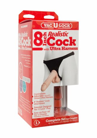 Realistische Lul + Ultra Harnas - 20 cm