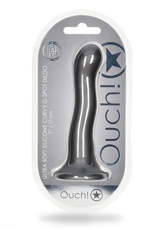 Ultra Soft Curvy G-Spot Dildo - 7'' / 17 cm - Gun Metal