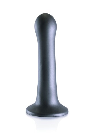 Ultra Soft Curvy G-Spot Dildo - 7'' / 17 cm - Gun Metal