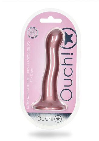 Ultra Soft Curvy G-Spot Dildo - 7'' / 17 cm - Rose Gold