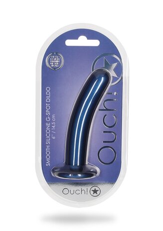 Smooth G-Spot Dildo - 6'' / 14,5 cm - Metallic Blue