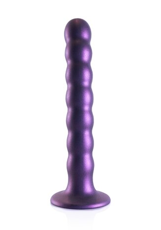 Beaded G-Spot Dildo - 6,5'' / 16,5 cm - Metallic Purple