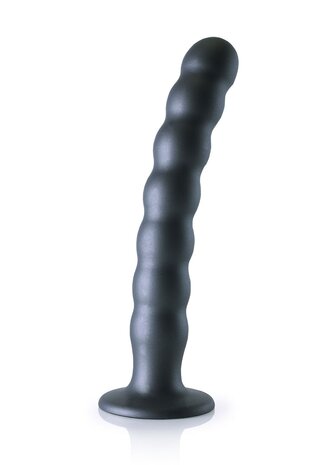 Beaded G-Spot Dildo - 8'' / 20,5 cm - Gun Metal