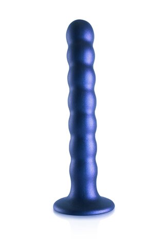 Beaded G-Spot Dildo - 6,5'' / 16,5 cm - Metallic Blue