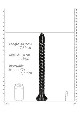 Swirled Anal Snake - 16''/ 40 cm - Black