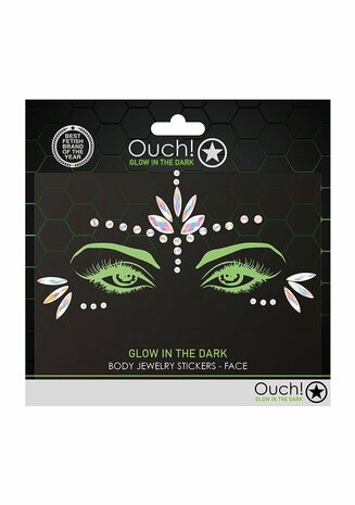 Body Jewelry Stickers - Face - Glow in the Dark - Opal One Size