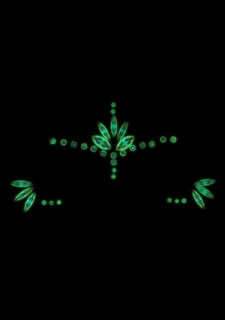 Body Jewelry Stickers - Face - Glow in the Dark - Opal One Size