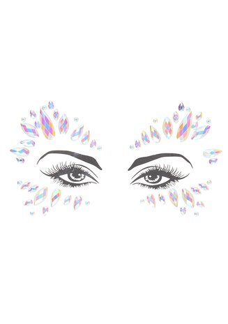 Body Jewelry Stickers - Face - Glow in the Dark - Opal One Size