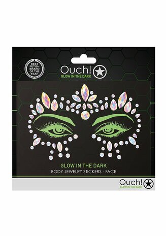 Body Jewelry Stickers - Face - Glow in the Dark - Opal One Size