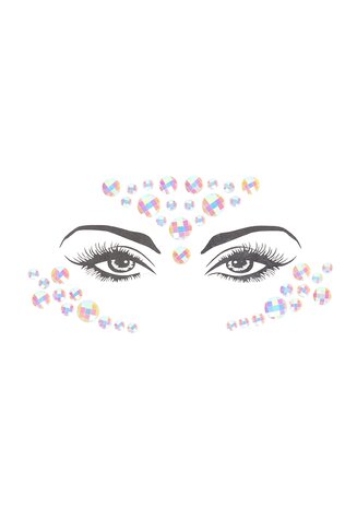 Body Jewelry Stickers - Face - Glow in the Dark - Opal One Size
