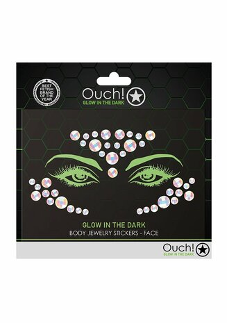 Body Jewelry Stickers - Face - Glow in the Dark - Opal One Size