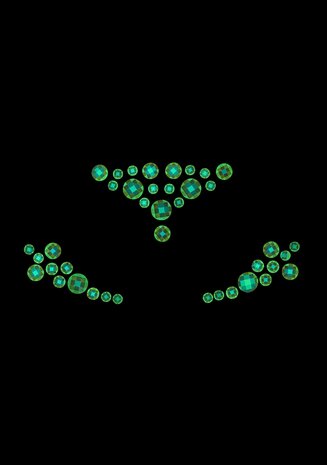 Body Jewelry Stickers - Face - Glow in the Dark - Opal One Size
