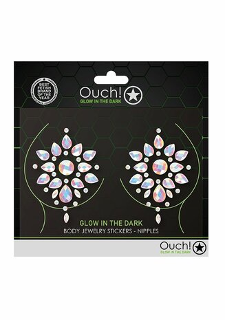 Body Jewelry Stickers - Nipples - Glow in the Dark - Opal One Size