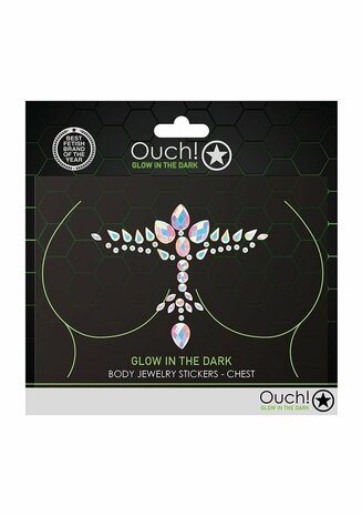 Body Jewelry Stickers - Chest - Glow in the Dark - Opal One Size