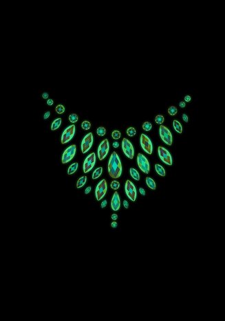 Body Jewelry Stickers - Chest - Glow in the Dark - Opal One Size