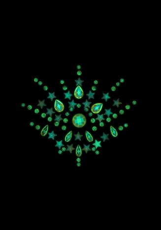 Body Jewelry Stickers - Chest - Glow in the Dark - Opal One Size