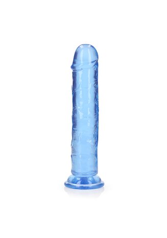 Straight Realistic Dildo Suction Cup - 8'' / 20 - Blue