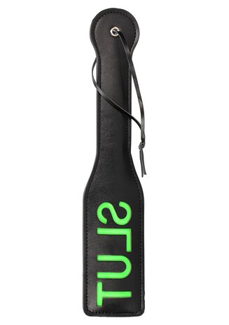 'Slut'' Paddle - Glow in the Dark - Black/Neon Green