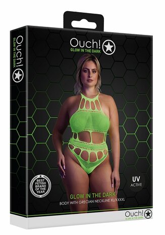 Body with Grecian Neckline - Neon Green - XL/XXXXL XL-XXXXL