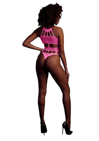 Body with Grecian Neckline - Neon Pink - XS/XL XS-XL