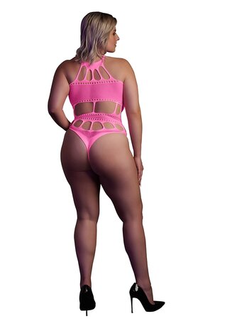 Body with Grecian Neckline - Neon Pink - XL/XXXXL XL-XXXXL