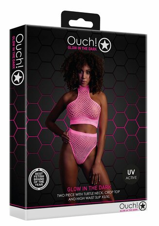 Turtle Neck and High Waist Slip - Pink - XS/XL XS-XL