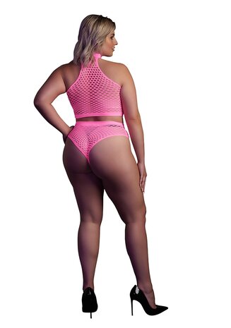 Turtle Neck and High Waist Slip - Pink - XL/XXXXL XL-XXXXL