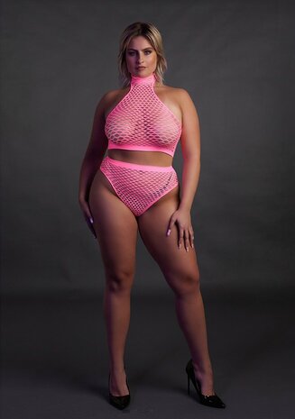 Turtle Neck and High Waist Slip - Pink - XL/XXXXL XL-XXXXL