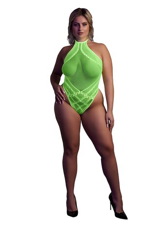 Body with Halter Neck - Neon Green - XL/XXXXL XL-XXXXL
