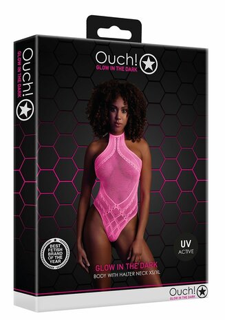 Body with Halter Neck - Neon Pink - XS/XL XS-XL