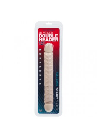 Jr. Veined Double Header - Dildo met Dubbele Uiteinden - 30 cm