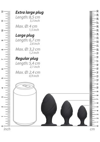 Gewervelde Butt Plug Set