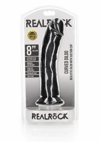 Gebogen Realistische Dildo met Zuignap - 20,5 cm