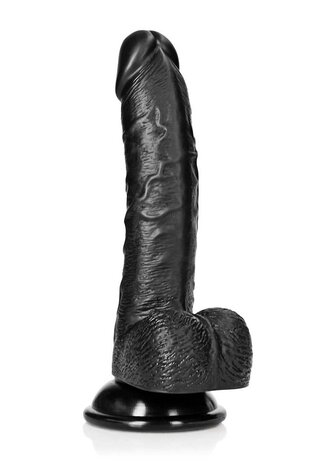 Gebogen Realistische Dildo met Ballen en Zuignap - 18 cm