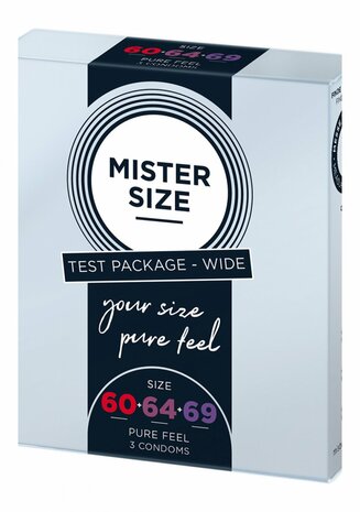 TESTER Pure Feel - Kondooms 60, 64, 69 mm - 3 Stuks
